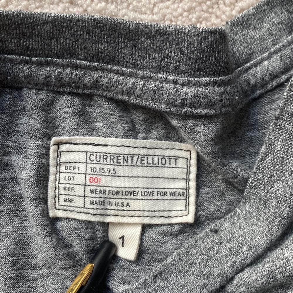 Current/Elliott heather gray ruffle roadie tee shirt - Picture 5 of 10